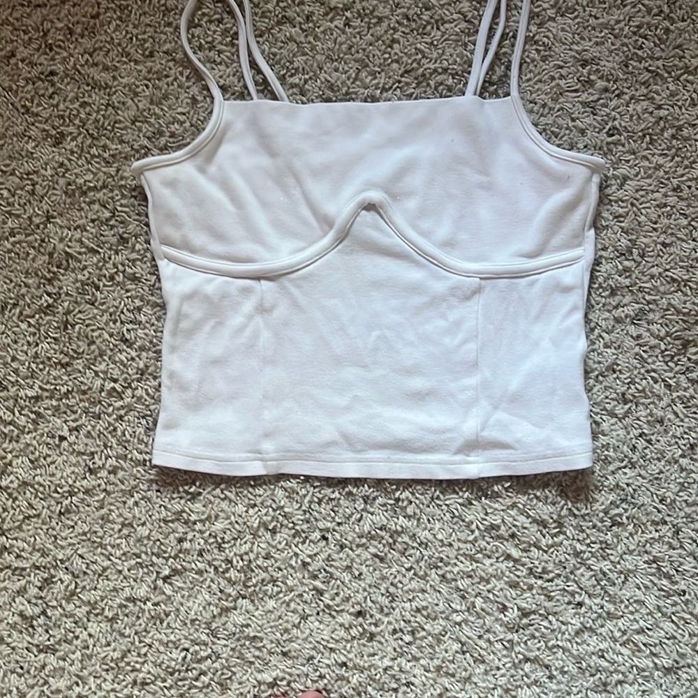 H&M White Adjustable Strap Tank Top